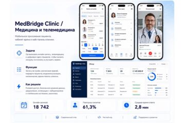 MedBridge Clinic Мобильное приложение пациента, кабинет врача и web-панель клиники.