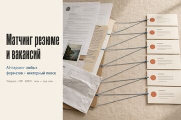 AI-система матчинга резюме и вакансий под ключ: парсинг любых форматов из Telegram + векторный поиск