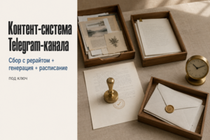 Контент-система для Telegram-канала под ключ: сбор с AI-рерайтом + генерация оригинальных постов + публикация по расписанию