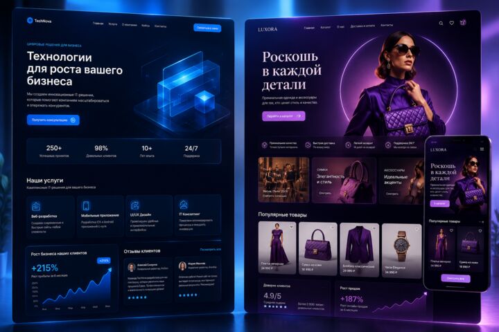 Создание сайтов, дизайнов под ваш запрос