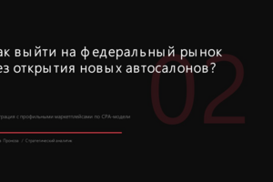 Аудит каналов продаж и разработка стратегии интеграции автодилера с профильными маркетплейсами (CPA-модель)
