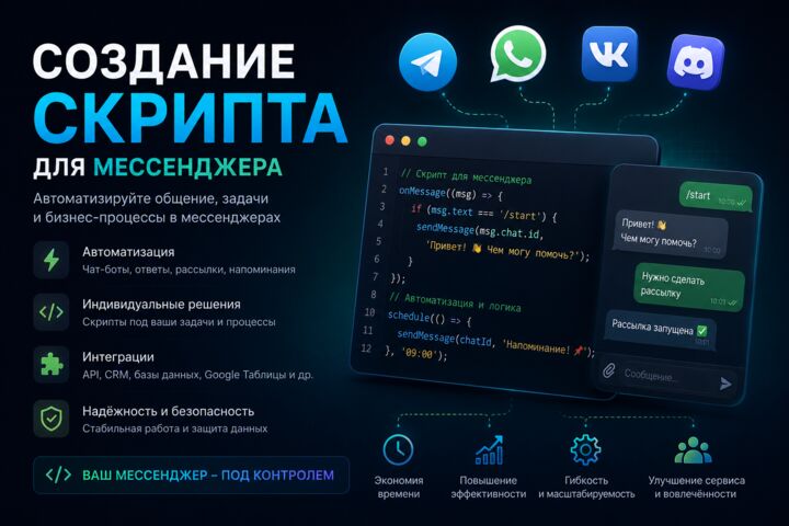Разработка чат-ботов для мессенджеров и автоматизация бизнес-процессов