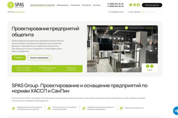 Разработка, модернизация, SEO-продвижение и сопровождение сайта группы компаний SPAS
