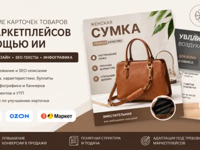 Продающие карточки товаров для Wildberries, Ozon и Яндекс Маркета с ИИ