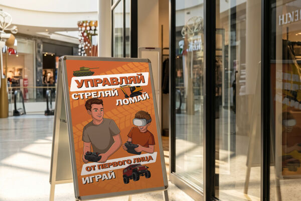 Иллюстрации для витрины и афиши детского центра "БАРАБУМ"