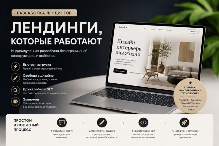 Разработаю современный премиум лендинг