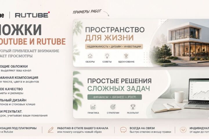 Обложки и баннера для YouTube и Rutube, которые хочется открыть