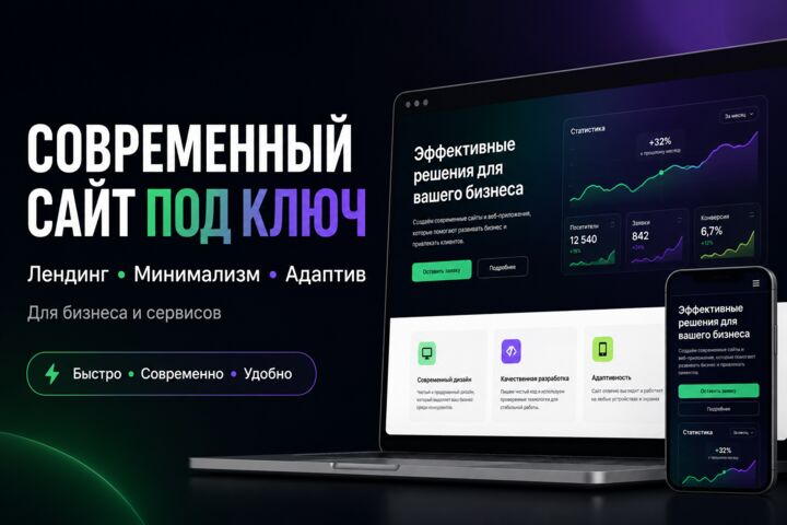 Создам современный сайт под ключ для бизнеса или сервиса