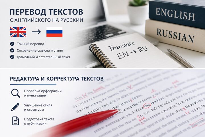 Переводчик и редактор текстов (RU  EN)