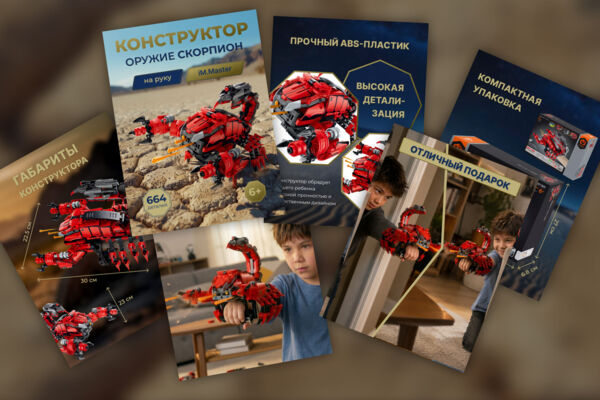 Инфографика для карточки товара "Конструктор Оружие Скорпион"