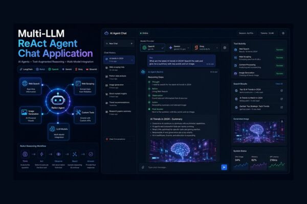 AI-чат приложение с ReAct-агентом и интеграцией нескольких LLM