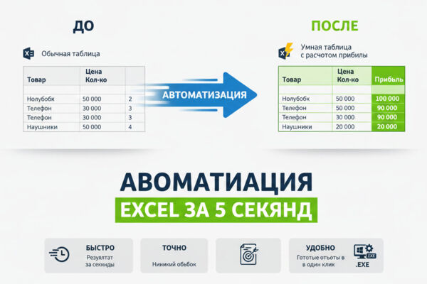 скрипт для подсчёта Exsel