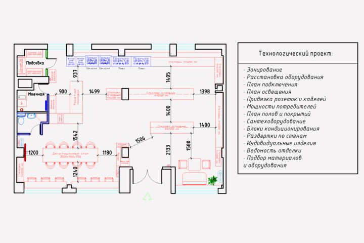 Разработка рабочей документации и чертежей интерьера в Archicad / AutoCAD