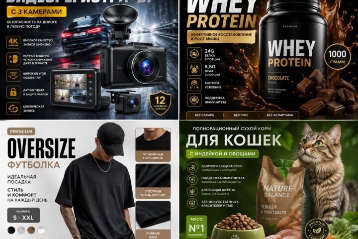 Продающие карточки товаров для Wildberries, Ozon и Яндекс Маркет