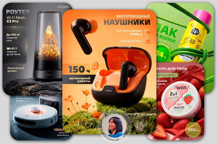 Дизайн карточек товаров для Wildberries, Ozon. Инфографика