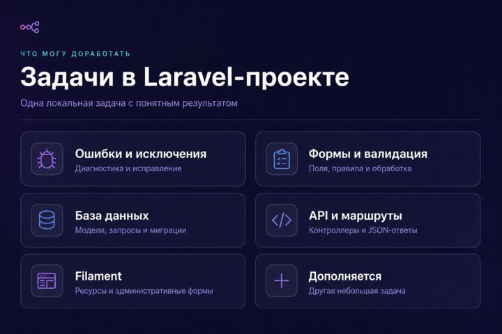 Доработаю Laravel-проект и исправлю ошибки