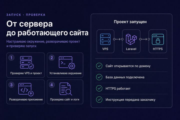 Разверну Laravel-проект на VPS и настрою сервер