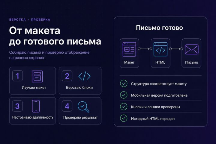 Сверстаю адаптивное HTML-письмо по вашему макету