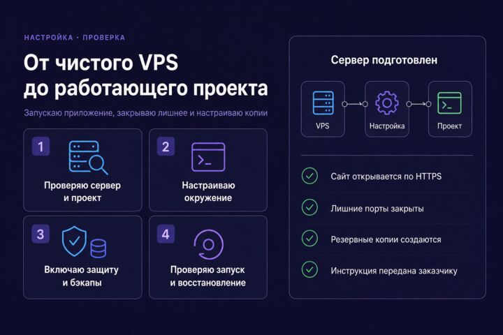 Настрою VPS для веб-проекта: запуск, защита и бэкапы