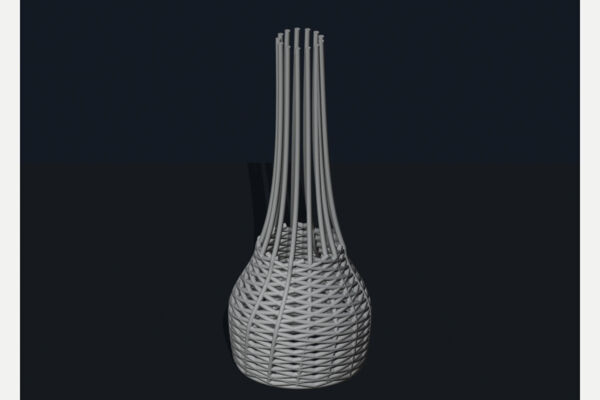 Плетёная декоративная башня 200×80 мм: 3MF и STL для печати