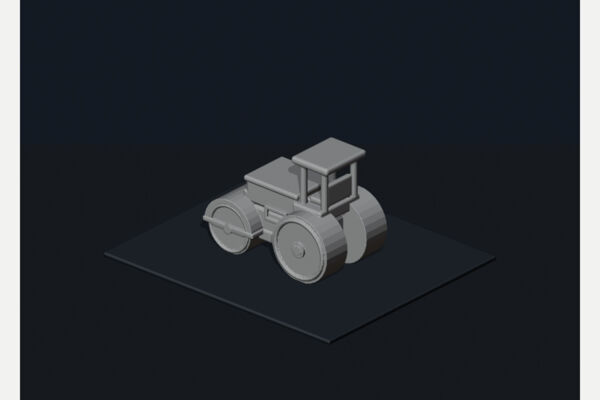 Low-poly 3D-модель асфальтового катка для печати