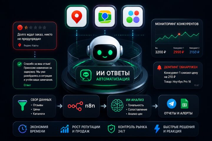 ИИ-сервис автоматических ответов на отзывы и парсинга конкурентов