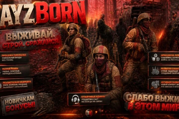 Рекламная обложка, баннер для игрового сервера, проекта, поста