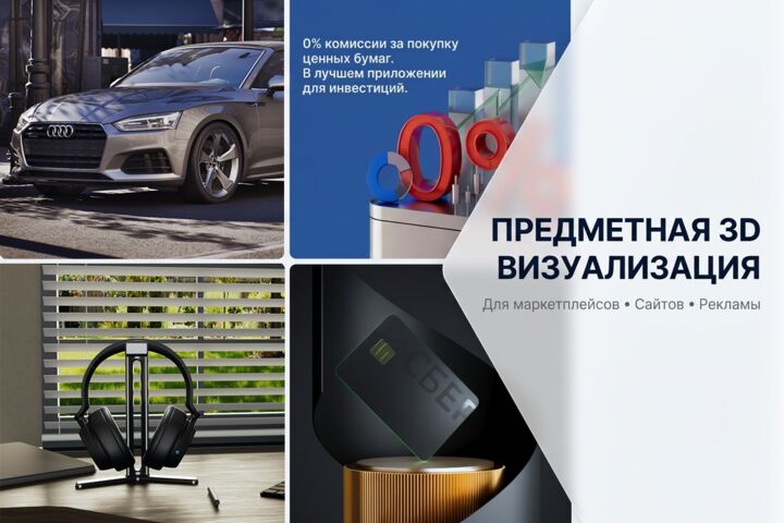3D моделирование продуктов, техники и инфографики для бизнеса
