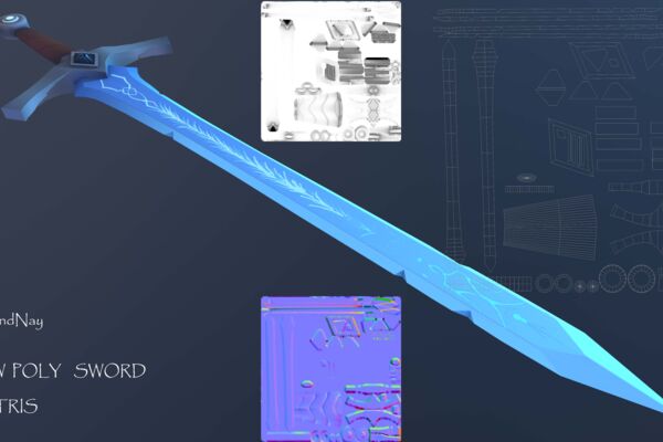 3D-модель меча для игрового движка