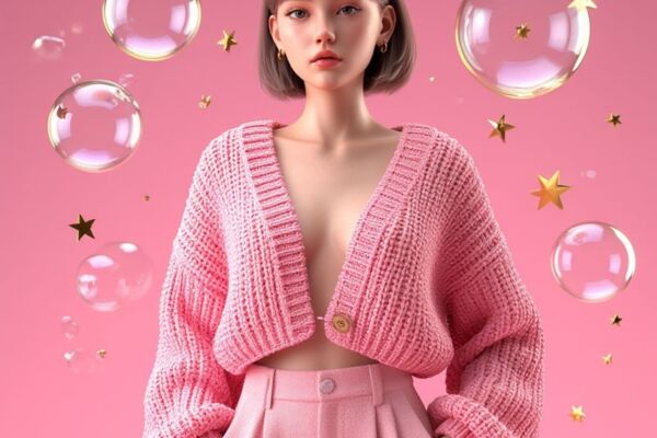 Стильная 3D-карточка для бренда в пастельных тонах