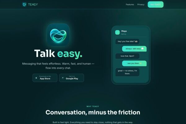 TEASY — мобильное приложение для быстрых и приватных сообщений (iOS/Android)