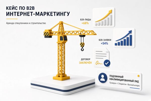 Контекстная реклама для ниши «Аренда спецтехники»: 38 B2B-заявок за 30 дней с помощью узкой семантики и фильтрации нецелевого трафика