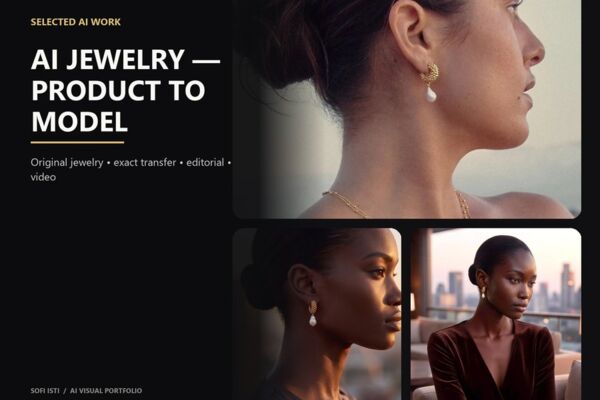 ИИ / AI jewellery — перенос украшений на модель и рекламный визуал