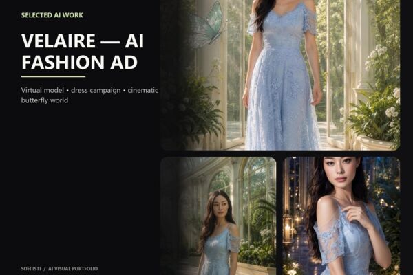 ИИ / AI fashion-реклама VELAIRE — виртуальная модель и видео