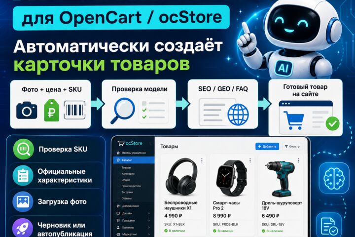 ИИ-каталогист для OpenCart/ocStore — автоматическое создание товаров