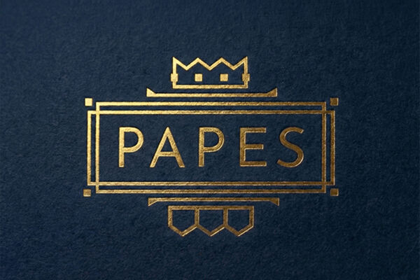 Логотип-эмблема PAPES, бумага для самокруток, Ливан