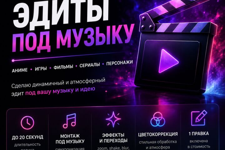 Динамичный эдит под музыку по аниме, играм, фильмам и сериалам