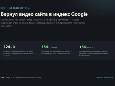 SEO видеохостинга: диагностика Google Search Console и возврат видео в индекс Google