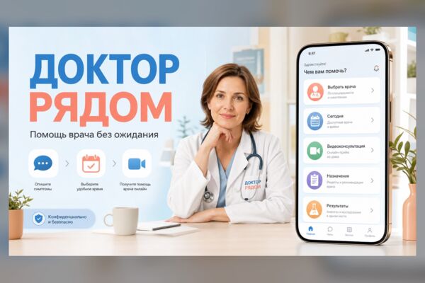 ДОКТОР РЯДОМ — телемедицина и запись в клинику