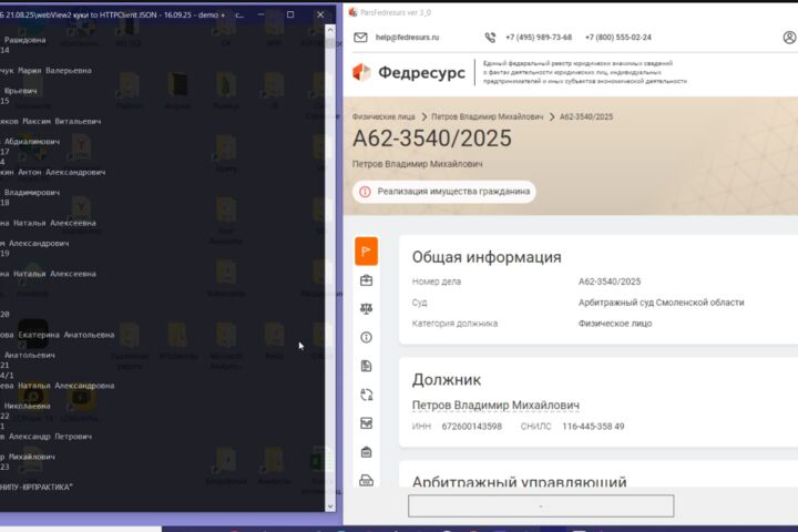 Парсинг ЕФРСБ