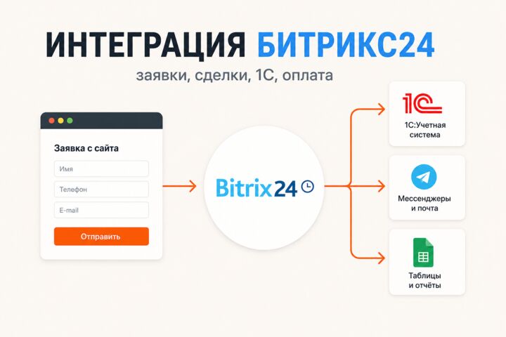 Настройка и интеграция Битрикс24: CRM, 1С, сайт, Telegram