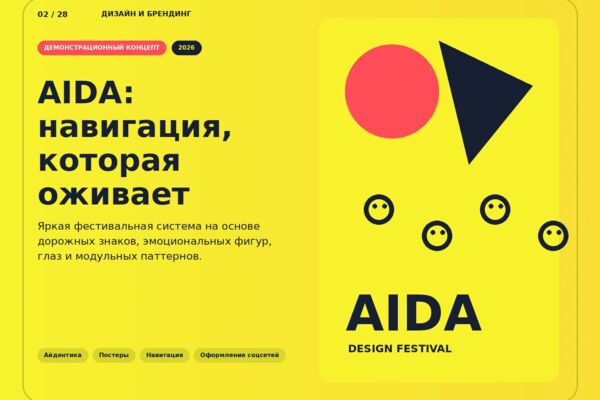 AIDA — визуальная система фестиваля дизайна