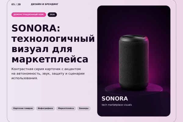 SONORA — карточки товара для портативной колонки