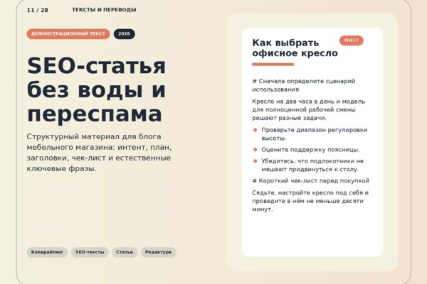 SEO-статья: как выбрать офисное кресло