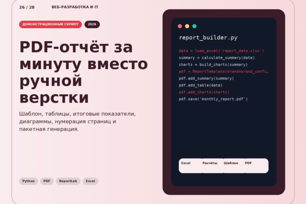 Генератор PDF-отчётов из таблицы