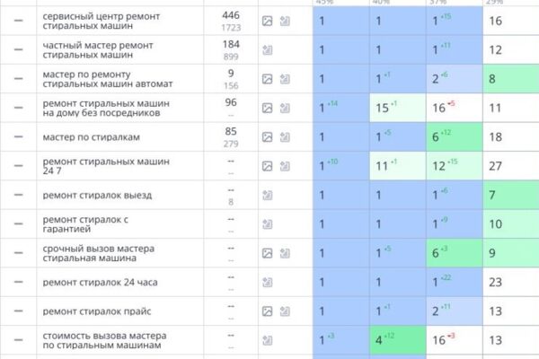 SEO-продвижение ремонта стиральных машин: 16 запросов в ТОП-1 за 3 дня