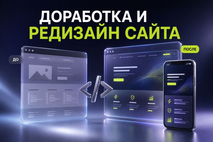 Доработаю и обновлю готовый сайт: дизайн, вёрстка, правка кода