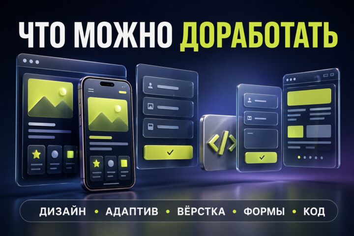 Доработаю и обновлю готовый сайт: дизайн, вёрстка, правка кода