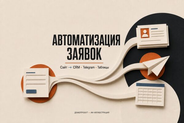 Автоматизация заявок: сайт → CRM, Telegram и Google Sheets — демопроект