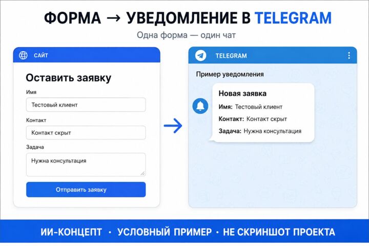 Подключу заявки из одной формы сайта к Telegram